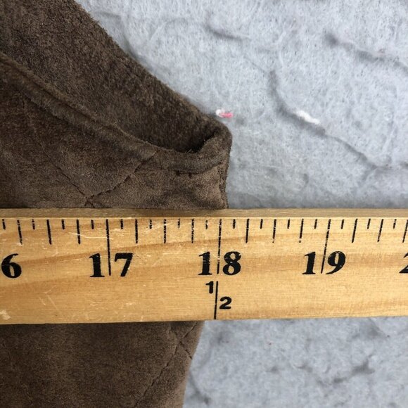 Vintage Orvis Leather Vest Womens Small Brown Suede Quilted Equestrian Retro - Picture 4 of 16